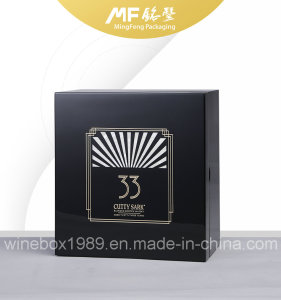 Luxury MDF Leather Splendid Packaging Black Wine Box