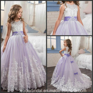 Lace Girls Formal Gown Purple Wedding Flower Girl Dress F20158